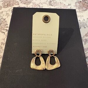 Anthropologie Hammered Linked Earrings - gold plated